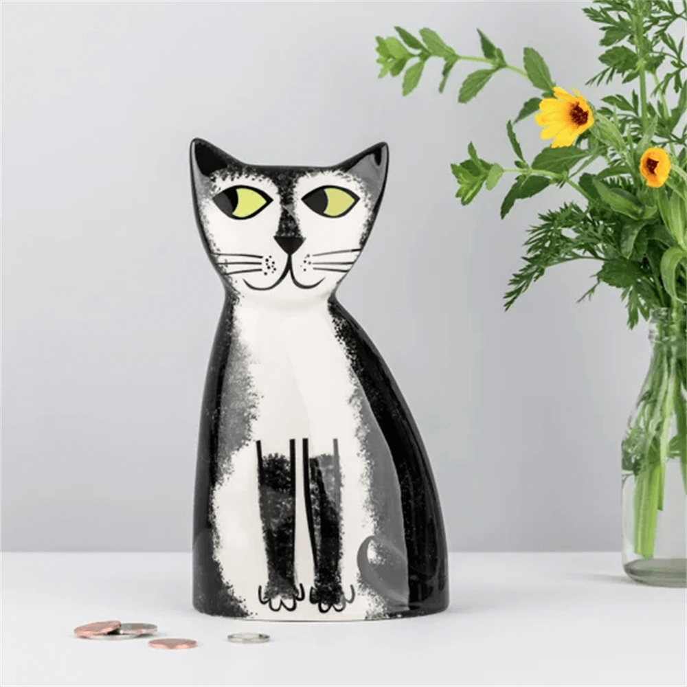 Hannah Turner Black & White Cat Money Box